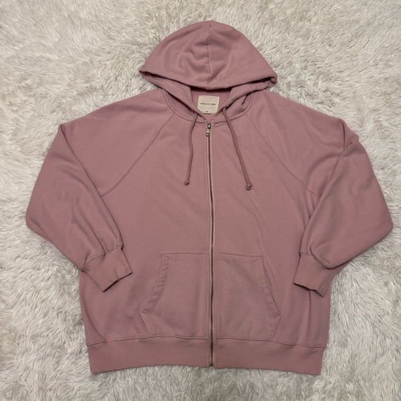 American Eagle Outfitters Tops - American Eagle Outfitters Light Pink Hoodie Pink Zip Up Hoodie